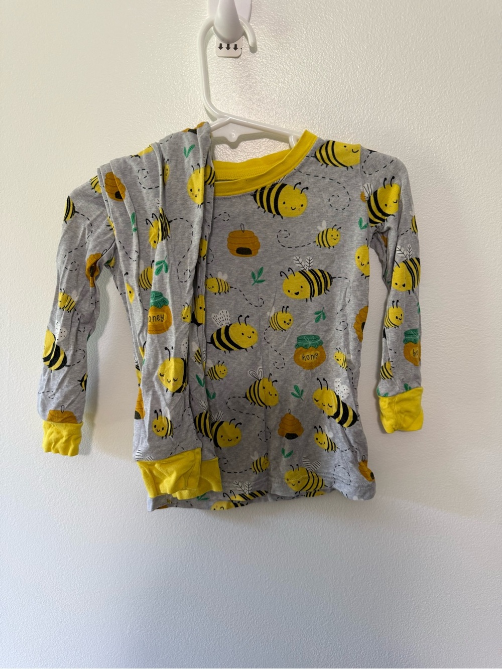Little Sleepies Gray & Yellow Honey Bee Pajama Set